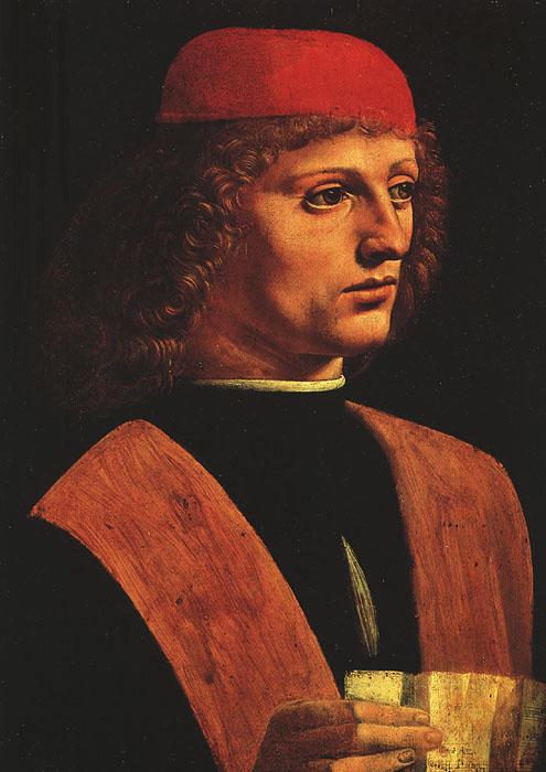  Leonardo  Da Vinci Portrait of a Musician Sweden oil painting art